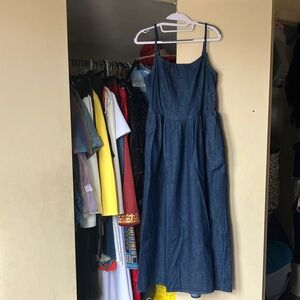 GAP Dark Blue Denim Maxi Dress